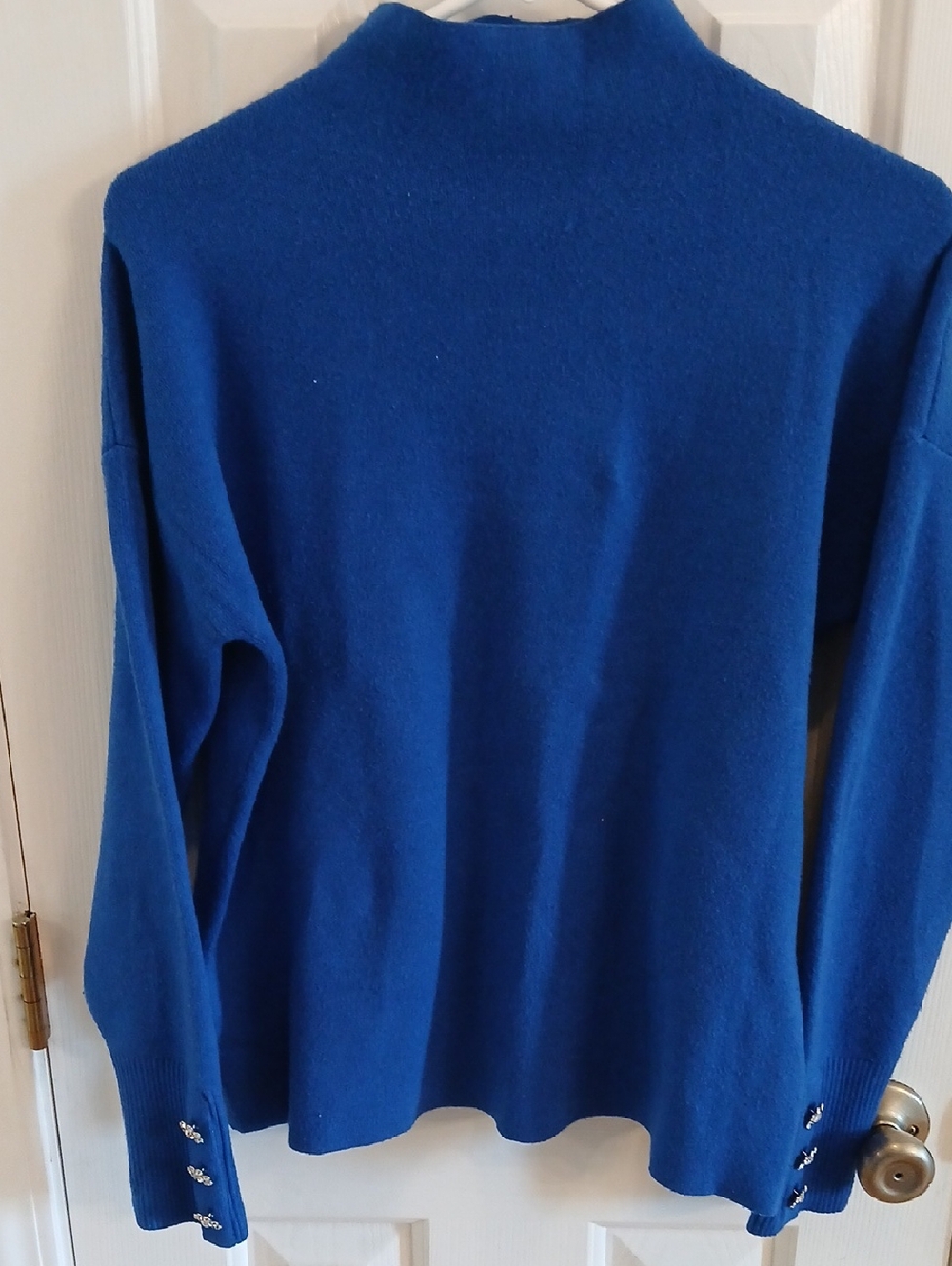 TAHARI Women's Royal Blue Turtleneck Sweater, Size L